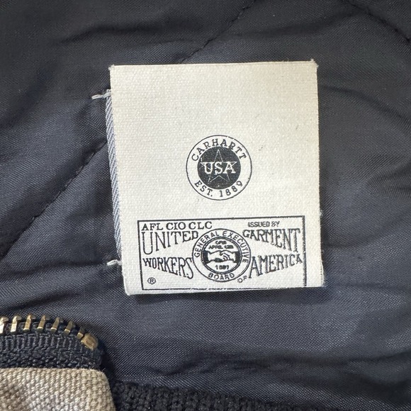 Vintage Carhartt V02CHT Brown Duck Canvas Quilt Lined Vest Union Made USA Sz XL - Picture 4 of 7